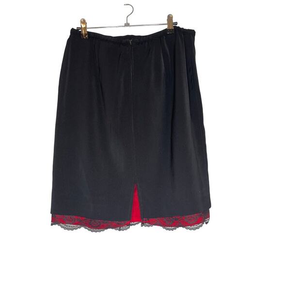 Vintage Jessica Howard Black Red Lace Pencil Midi Skirt Women's Size Petite 14 - Picture 2 of 4